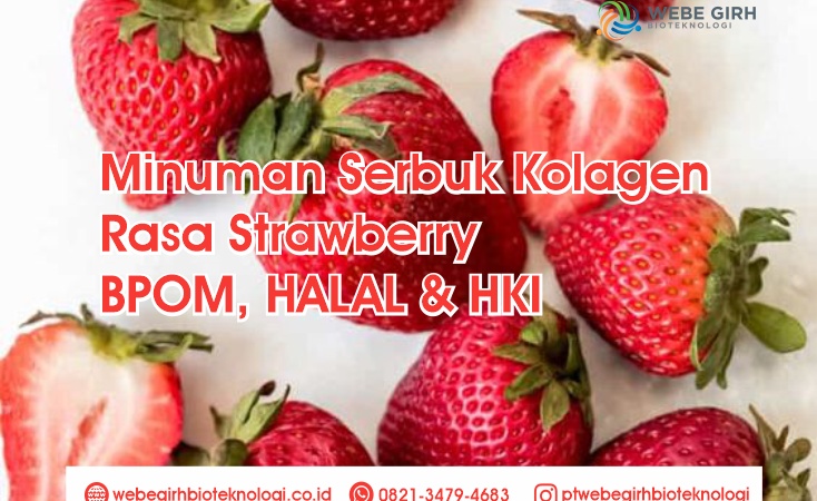 Minuman Serbuk Kolagen Rasa Strawberry BPOM, HALAL & HKI