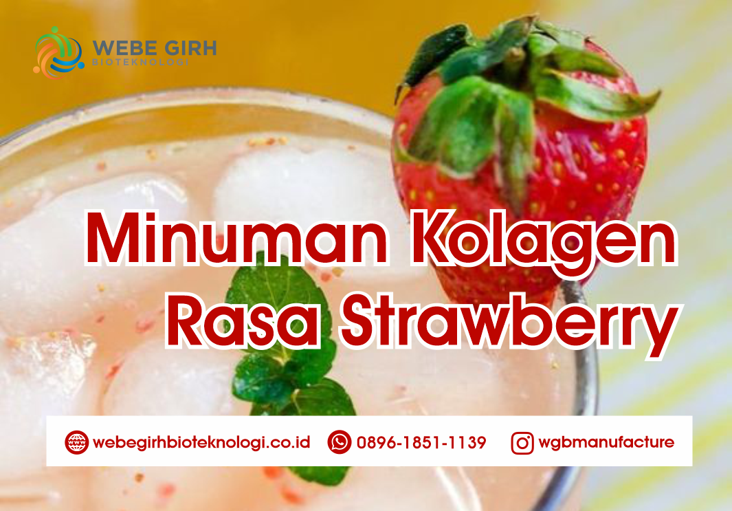 Maklon Minuman Serbuk Kolagen Rasa Strawberry BPOM, HALAL & HKI